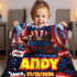 Personalized Baby Superhero Blanket – Captain America Style | Custom Name & Birthdate | 30"x40"